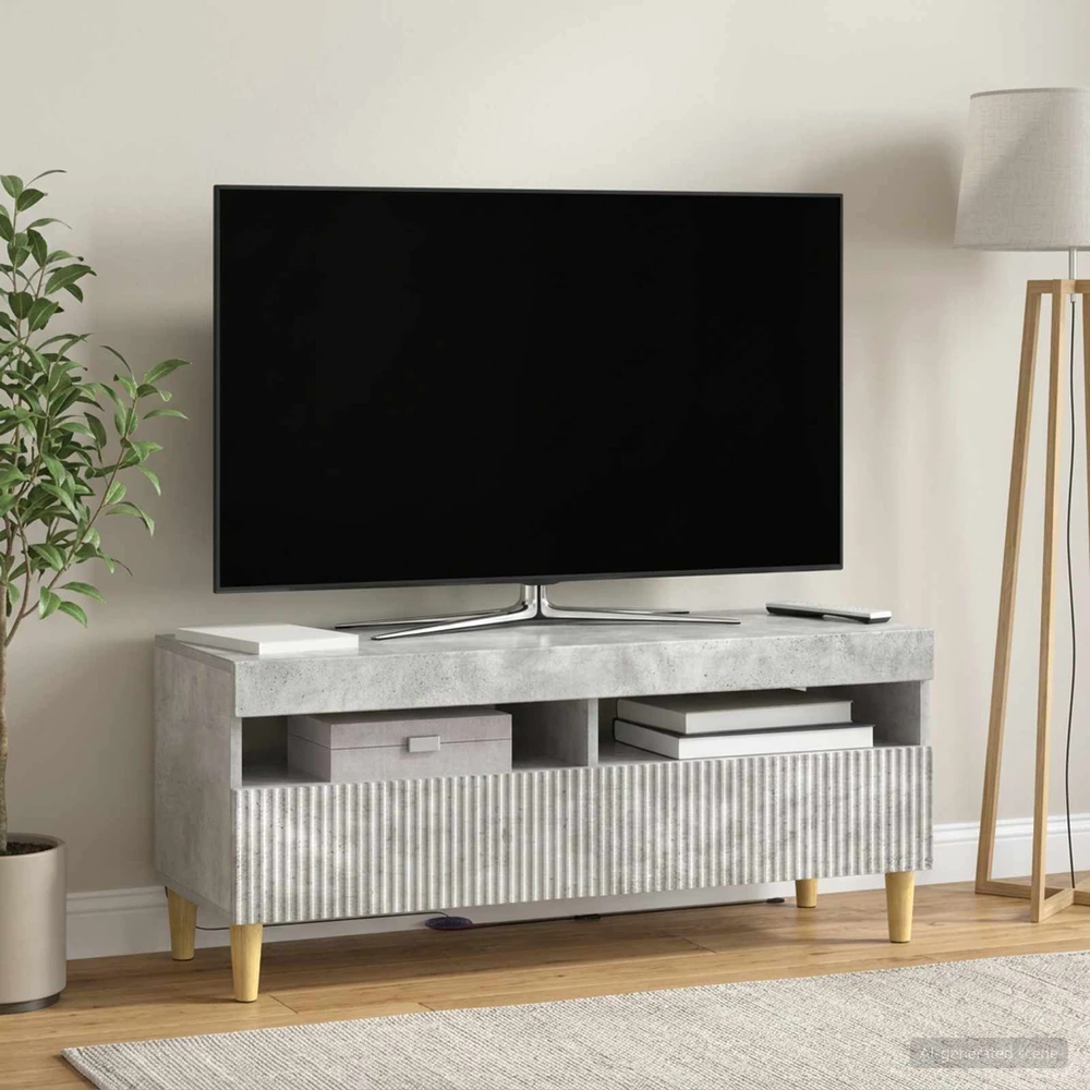 TV staliukas LED televizoriaus spintelė Betono pilka Apdirbta mediena
