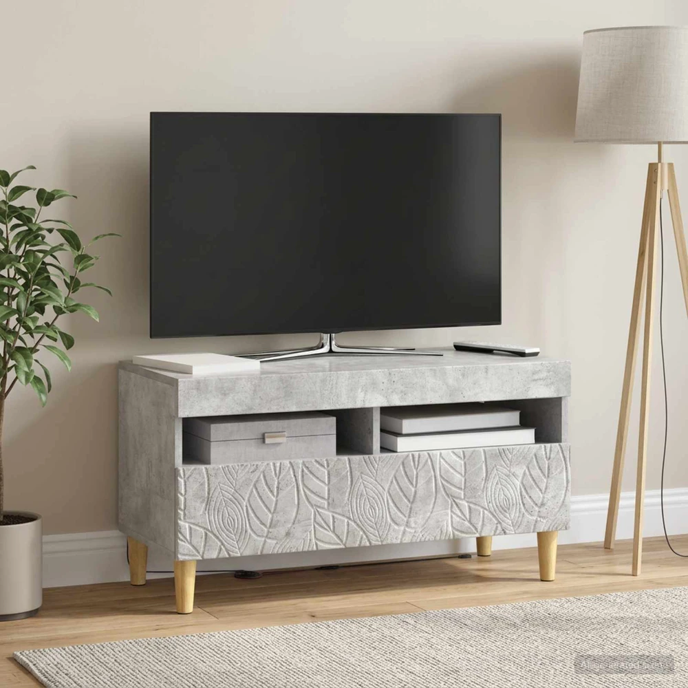 TV staliukas LED televizoriaus spintelė Betono pilka Apdirbta mediena