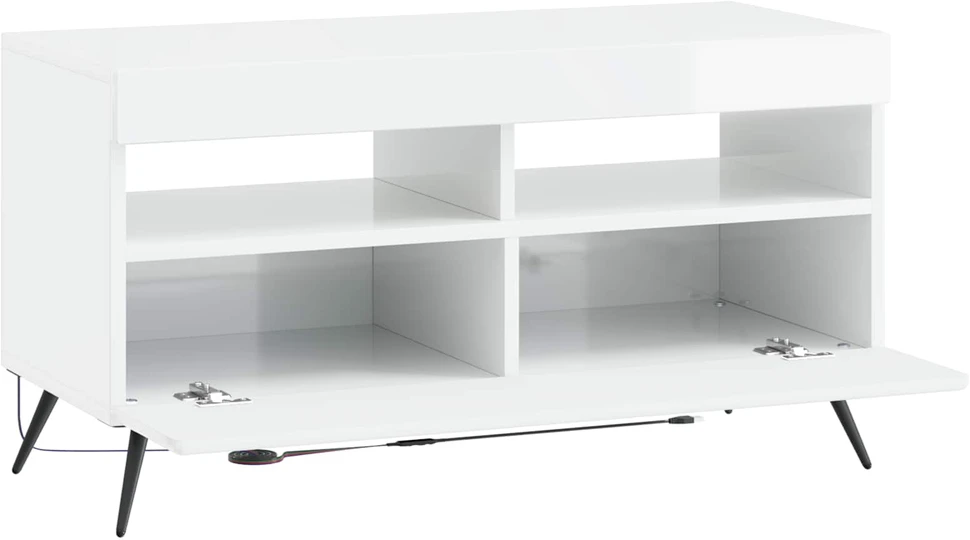 TV staliukas LED televizoriaus spintelė BREDA Itin blizgi balta