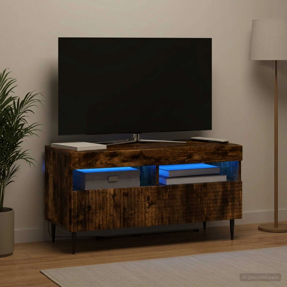 TV staliukas LED televizoriaus spintelė Dūminio ąžuolo Apdirbta mediena