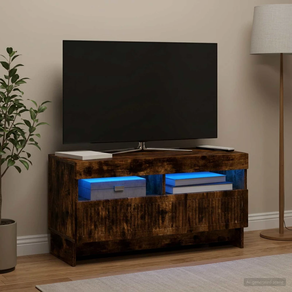 TV staliukas LED televizoriaus spintelė Dūminio ąžuolo Apdirbta mediena