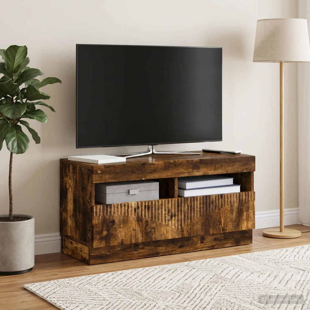 TV staliukas LED televizoriaus spintelė Dūminio ąžuolo Apdirbta mediena
