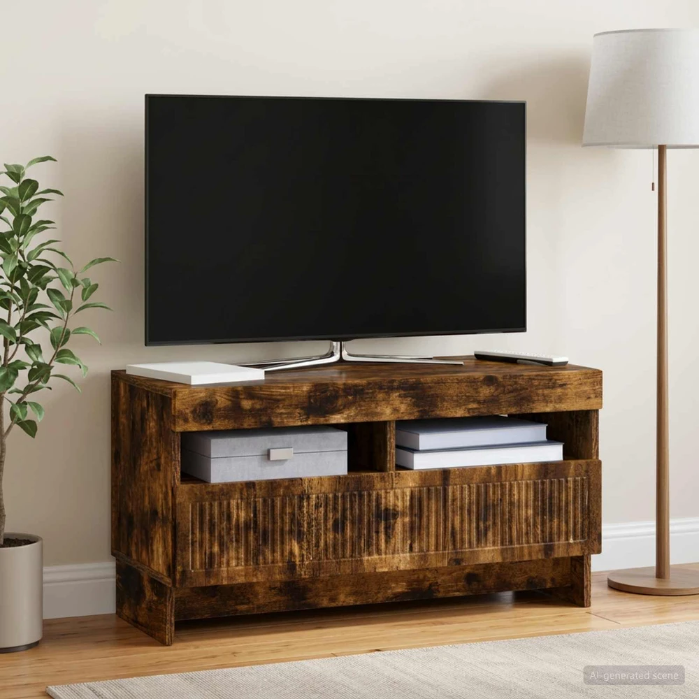 TV staliukas LED televizoriaus spintelė Dūminio ąžuolo Apdirbta mediena