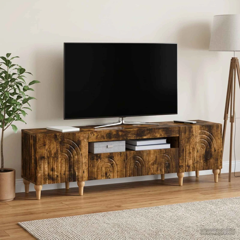 TV staliukas LED televizoriaus spintelė Dūminio ąžuolo Apdirbta mediena
