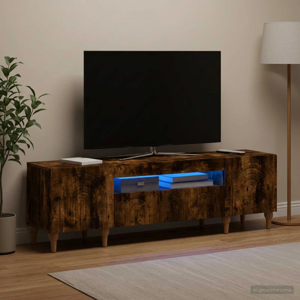 TV staliukas LED televizoriaus spintelė Dūminio ąžuolo Apdirbta mediena