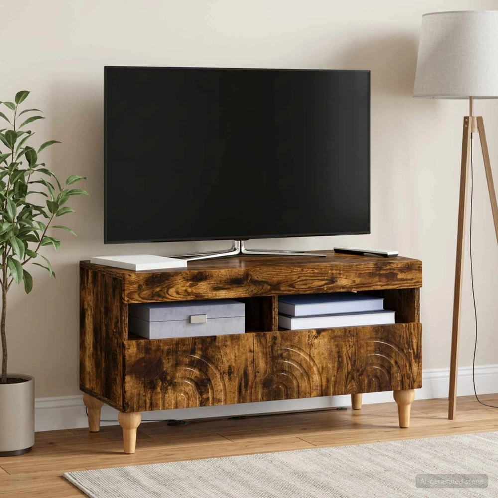 TV staliukas LED televizoriaus spintelė Dūminio ąžuolo Apdirbta mediena
