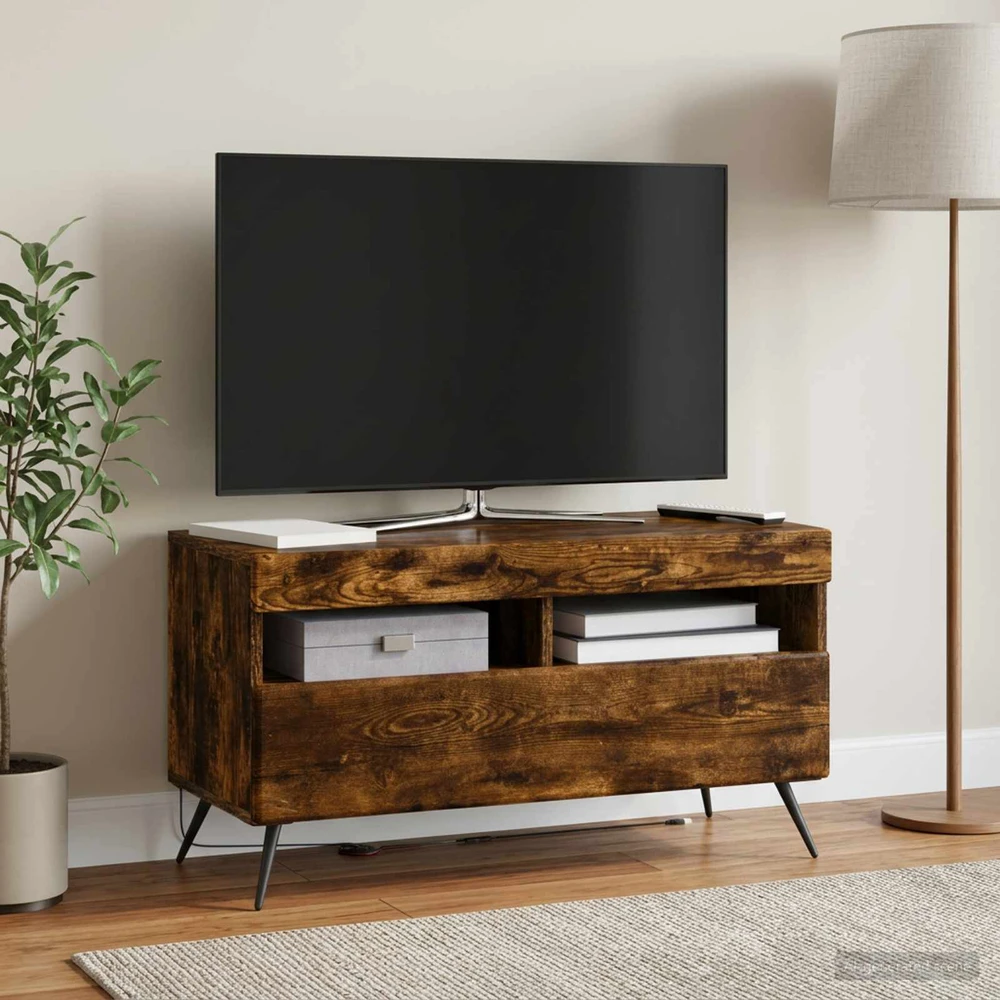 TV staliukas LED televizoriaus spintelė Dūminio ąžuolo Apdirbta mediena