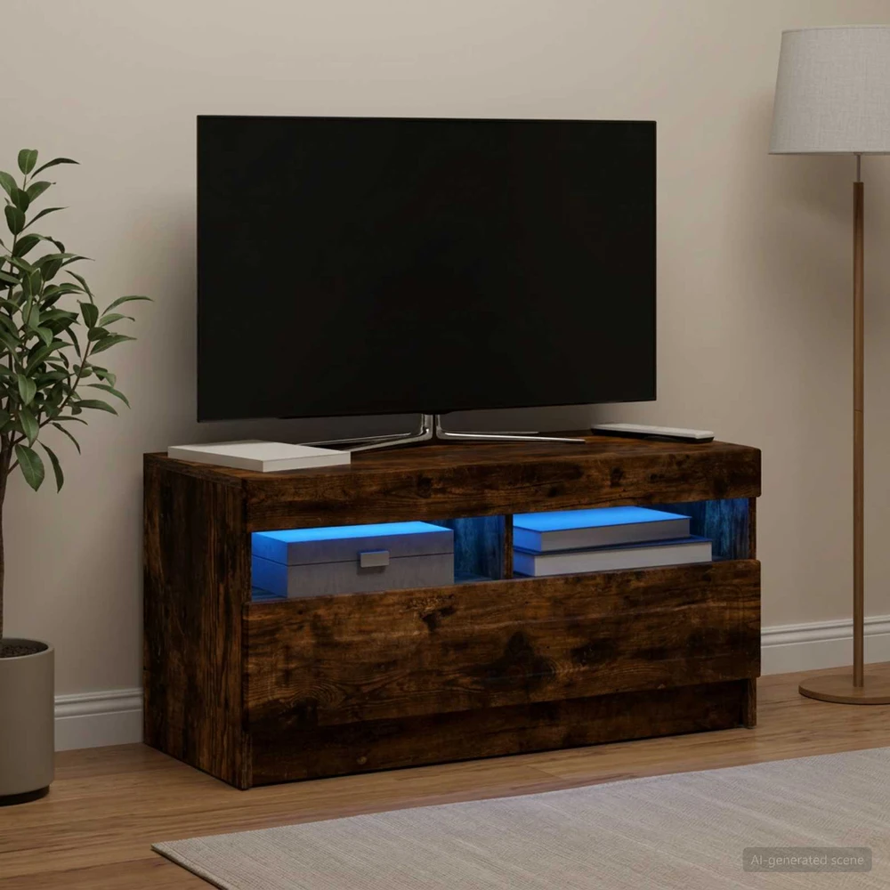 TV staliukas LED televizoriaus spintelė Dūminio ąžuolo Apdirbta mediena