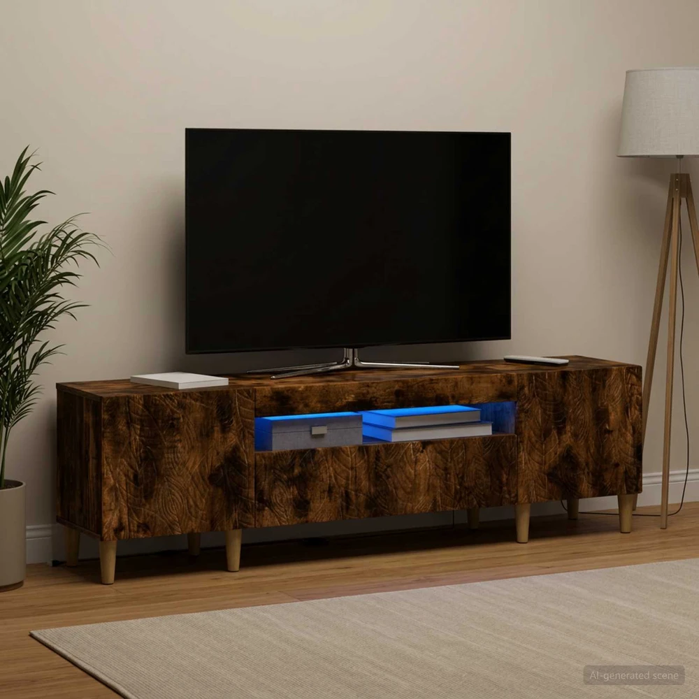 TV staliukas LED televizoriaus spintelė Dūminio ąžuolo Apdirbta mediena