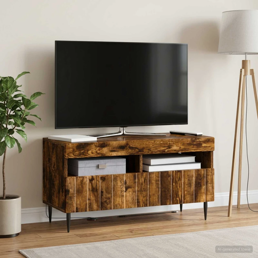 TV staliukas LED televizoriaus spintelė Dūminio ąžuolo Apdirbta mediena
