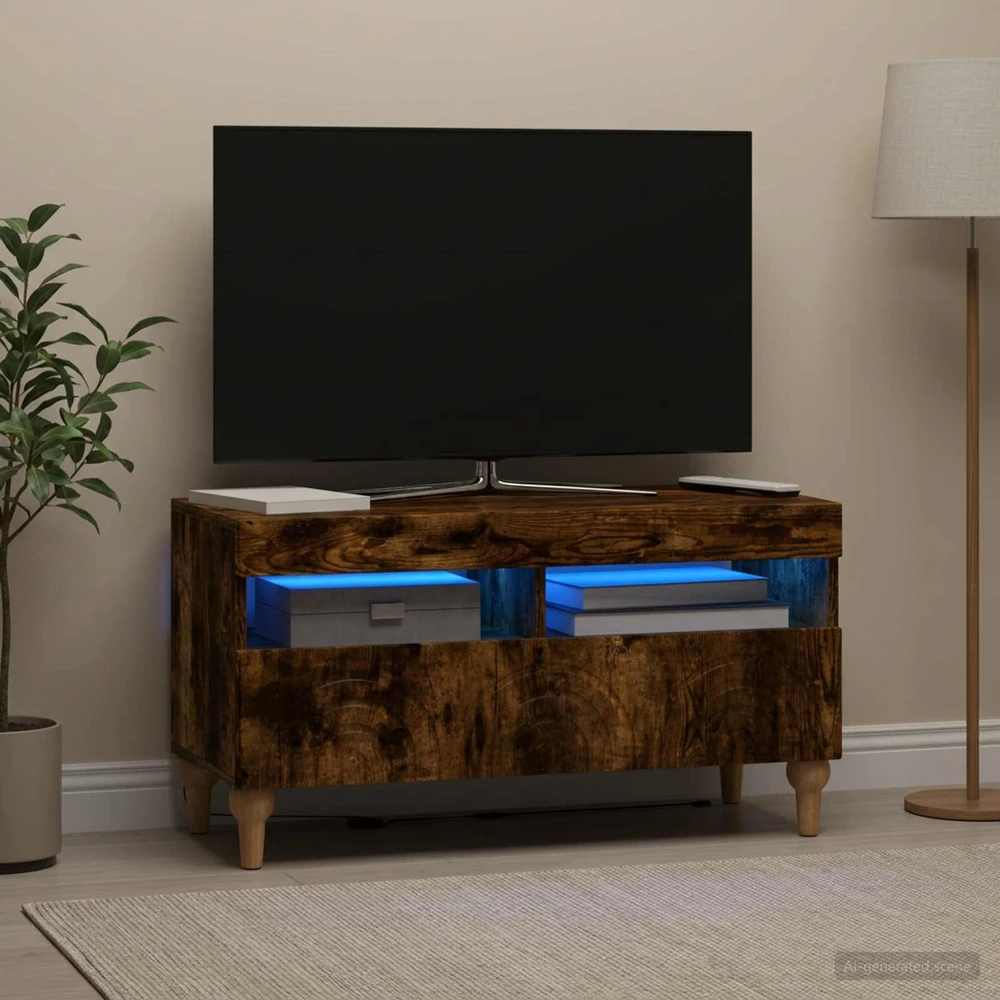 TV staliukas LED televizoriaus spintelė Dūminio ąžuolo Apdirbta mediena