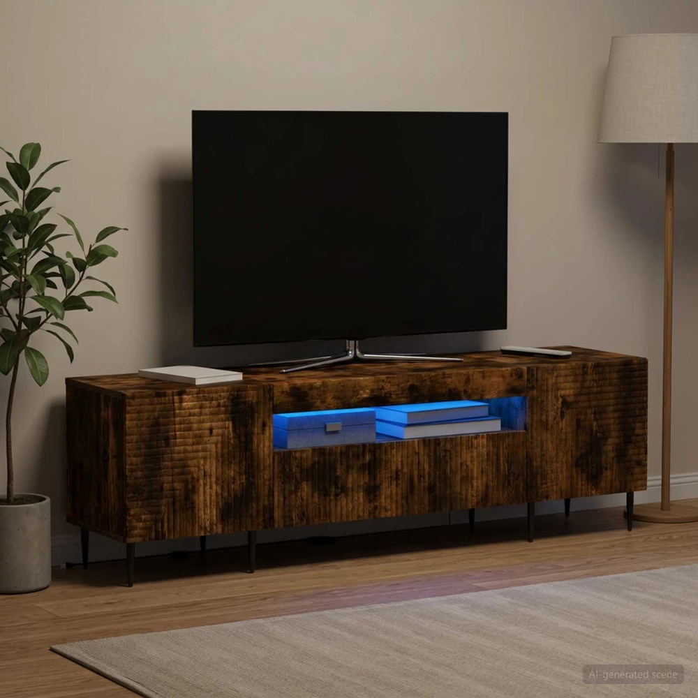 TV staliukas LED televizoriaus spintelė Dūminio ąžuolo Apdirbta mediena