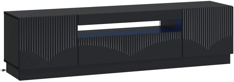 TV staliukas LED televizoriaus spintelė Juoda Apdirbta mediena