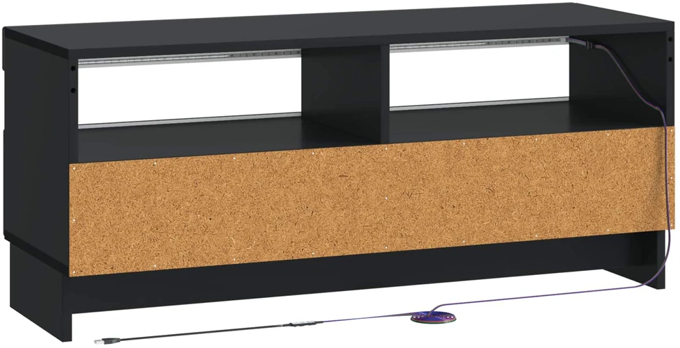 TV staliukas LED televizoriaus spintelė Juoda Apdirbta mediena