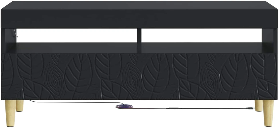 TV staliukas LED televizoriaus spintelė Juoda Apdirbta mediena