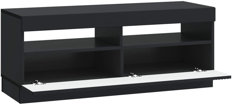 TV staliukas LED televizoriaus spintelė Juoda Apdirbta mediena