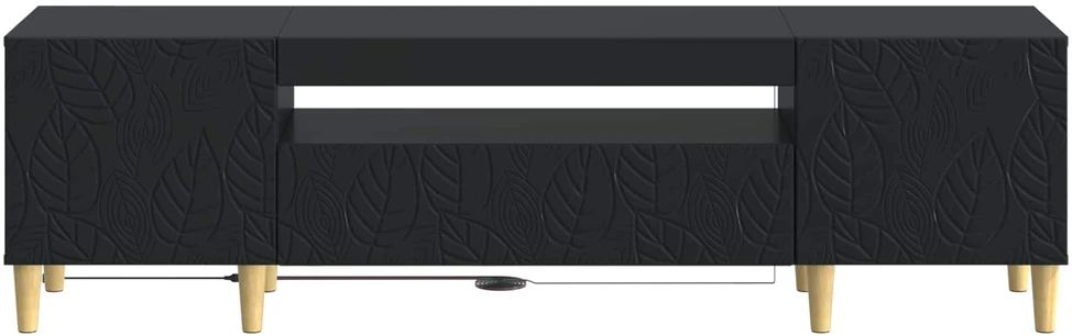 TV staliukas LED televizoriaus spintelė Juoda Apdirbta mediena
