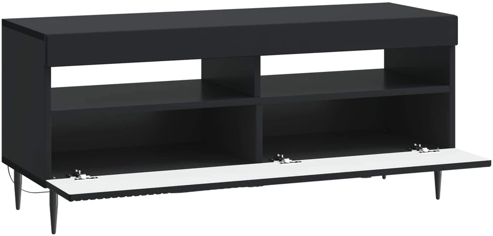 TV staliukas LED televizoriaus spintelė Juoda Apdirbta mediena