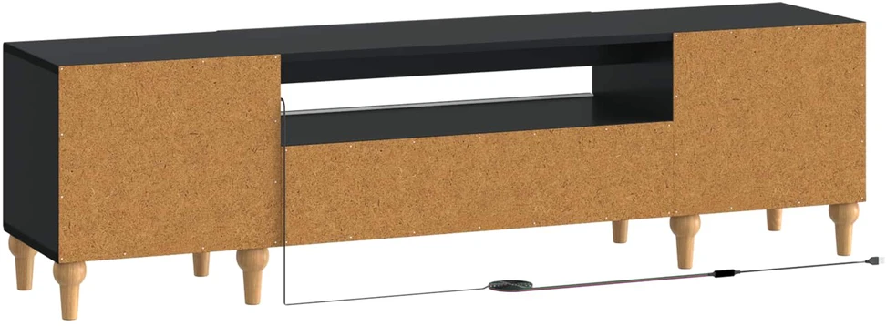 TV staliukas LED televizoriaus spintelė Juoda Apdirbta mediena