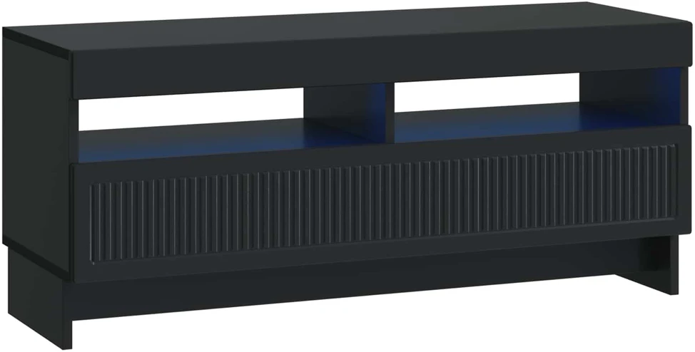 TV staliukas LED televizoriaus spintelė Juoda Apdirbta mediena