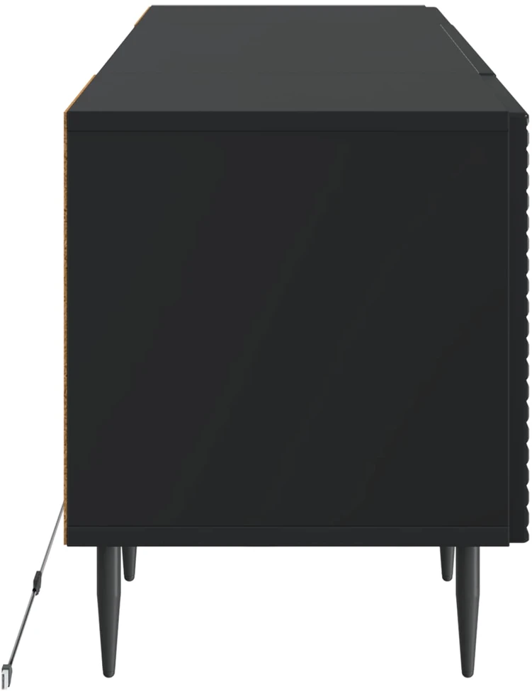 TV staliukas LED televizoriaus spintelė Juoda Apdirbta mediena