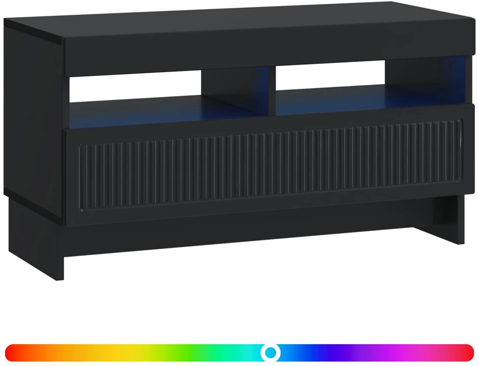 TV staliukas LED televizoriaus spintelė ALKMAAR 81 x 35 x 43 cm Juoda