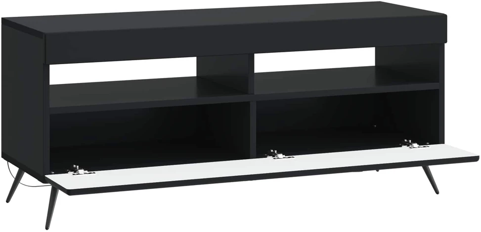 TV staliukas LED televizoriaus spintelė Juoda Apdirbta mediena