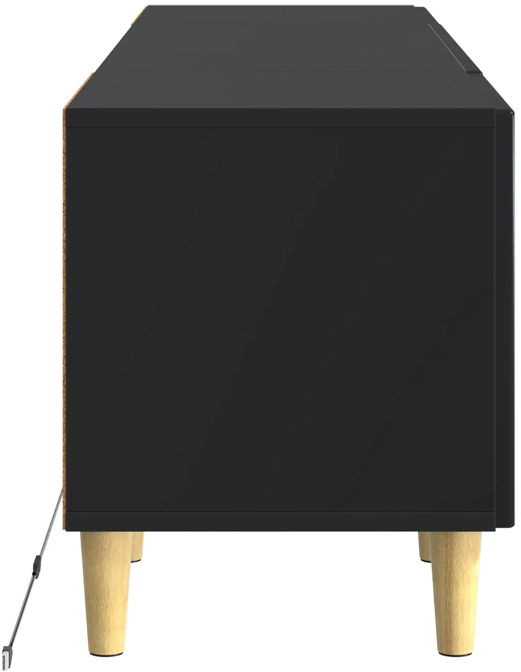 TV staliukas LED televizoriaus spintelė Juoda Apdirbta mediena