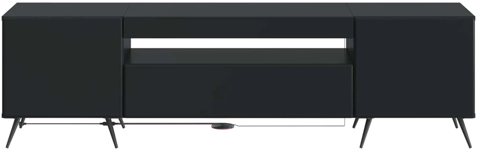 TV staliukas LED televizoriaus spintelė Juoda Apdirbta mediena