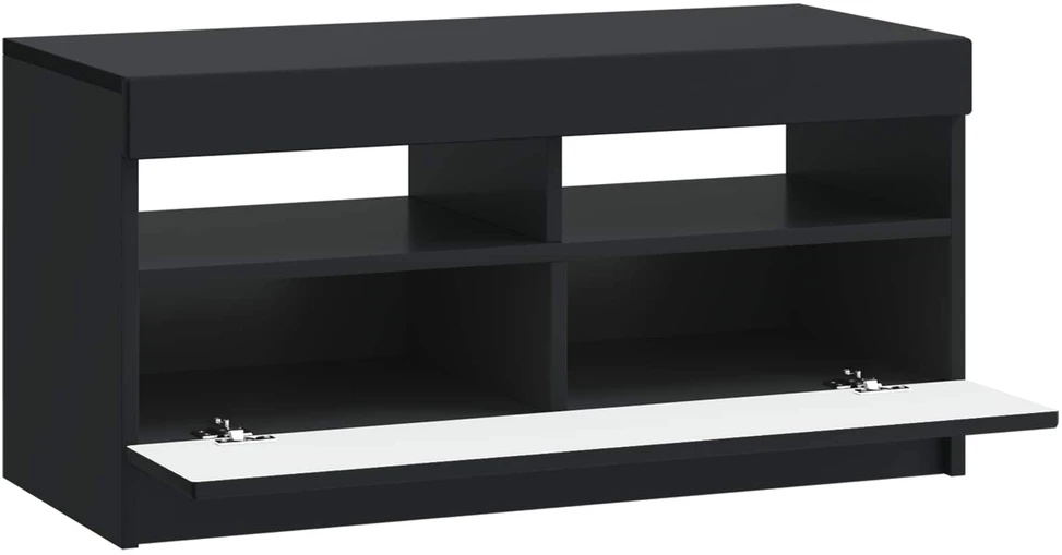TV staliukas LED televizoriaus spintelė Juoda Apdirbta mediena