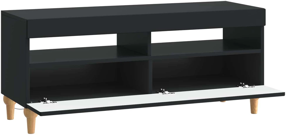 TV staliukas LED televizoriaus spintelė Juoda Apdirbta mediena