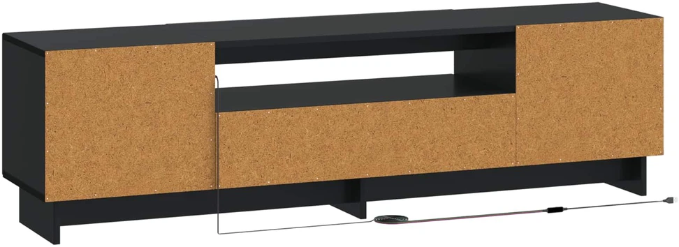 TV staliukas LED televizoriaus spintelė EDE 153 x 35 x 43 cm Juoda
