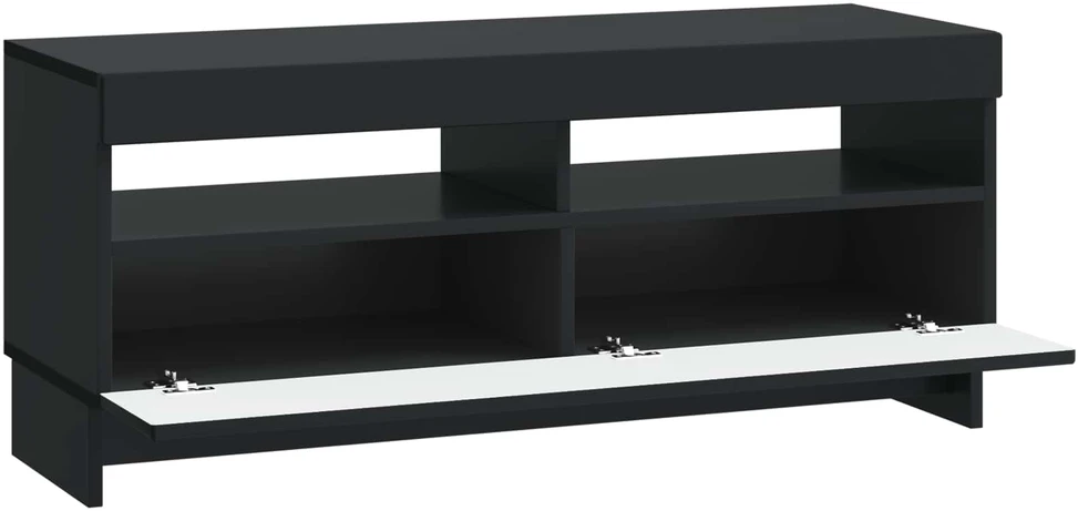 TV staliukas LED televizoriaus spintelė Juoda Apdirbta mediena