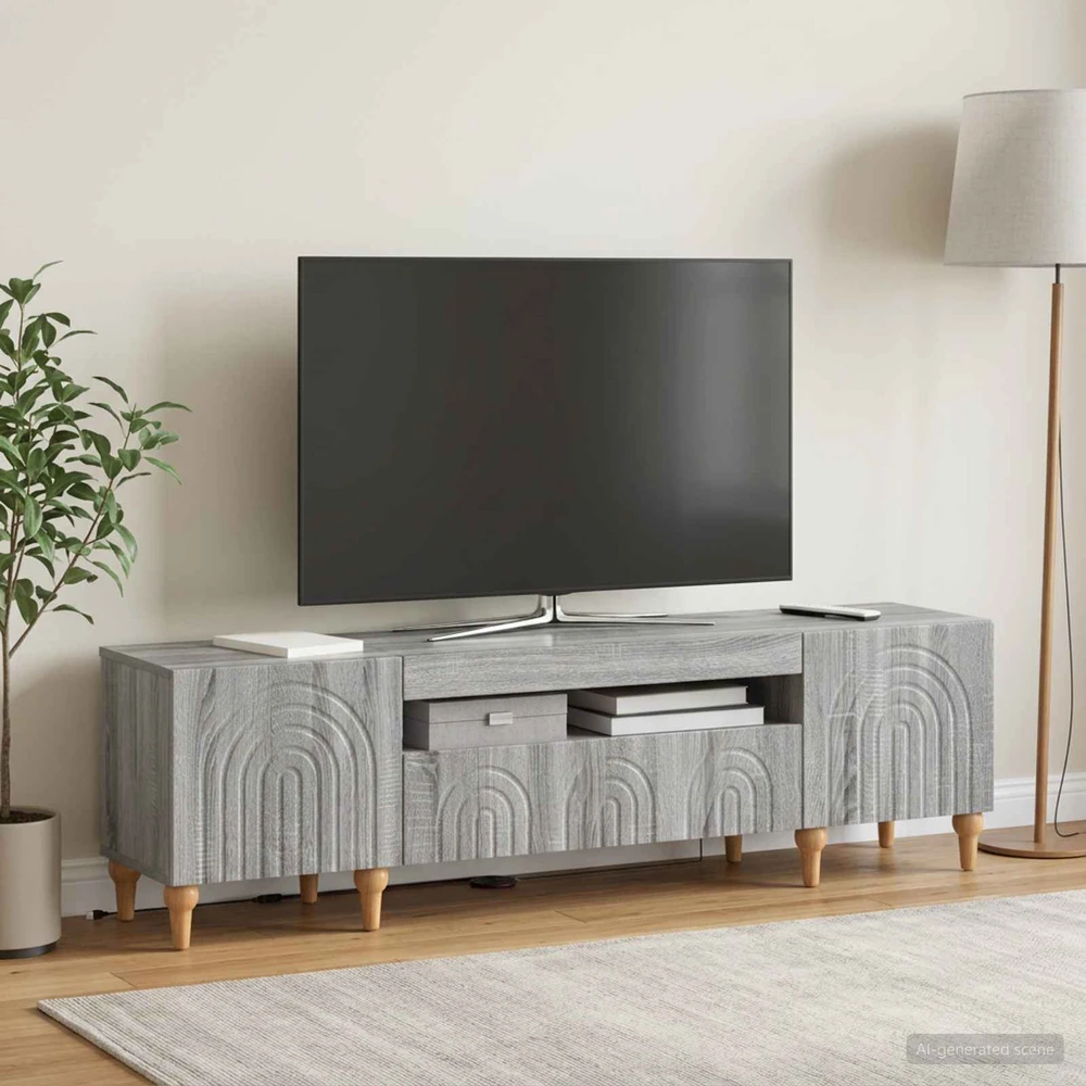 TV staliukas LED televizoriaus spintelė Pilka Sonoma Apdirbta mediena