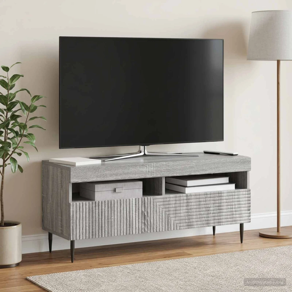 TV staliukas LED televizoriaus spintelė Pilka Sonoma Apdirbta mediena