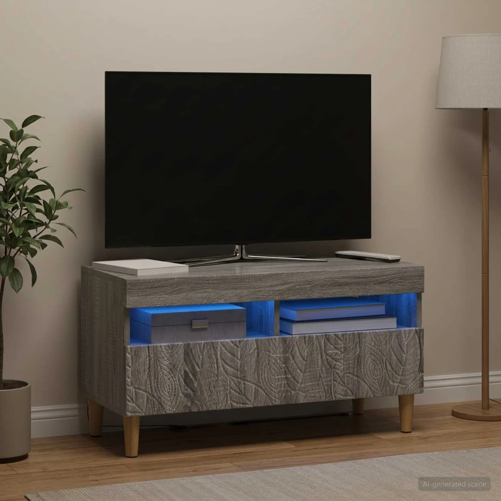 TV staliukas LED televizoriaus spintelė Pilka Sonoma Apdirbta mediena