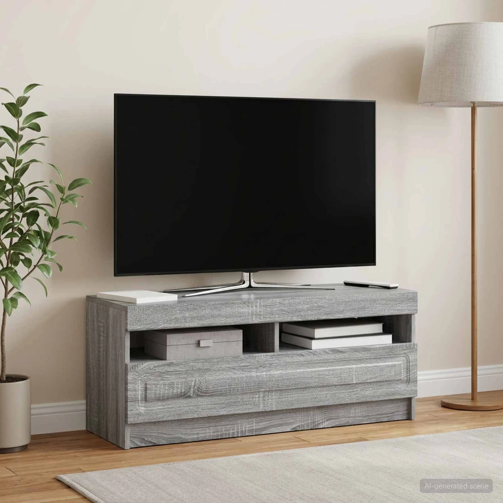 TV staliukas LED televizoriaus spintelė Pilka Sonoma Apdirbta mediena