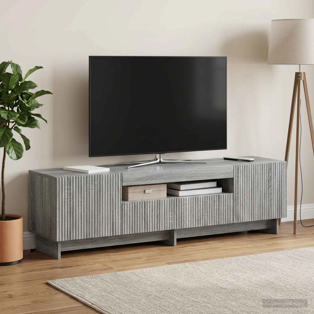 TV staliukas LED televizoriaus spintelė Pilka Sonoma Apdirbta mediena