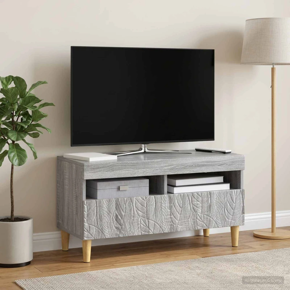 TV staliukas LED televizoriaus spintelė Pilka Sonoma Apdirbta mediena