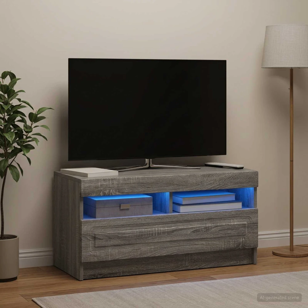 TV staliukas LED televizoriaus spintelė Pilka Sonoma Apdirbta mediena