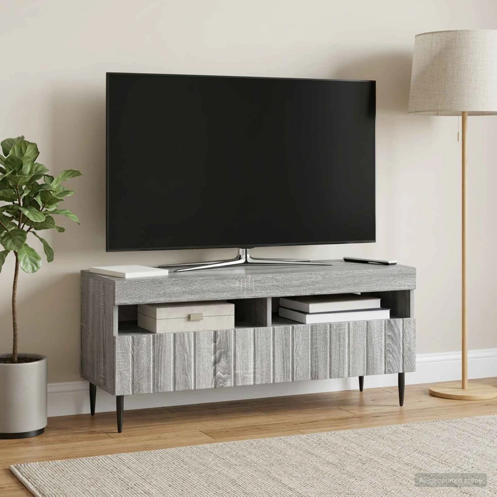 TV staliukas LED televizoriaus spintelė Pilka Sonoma Apdirbta mediena