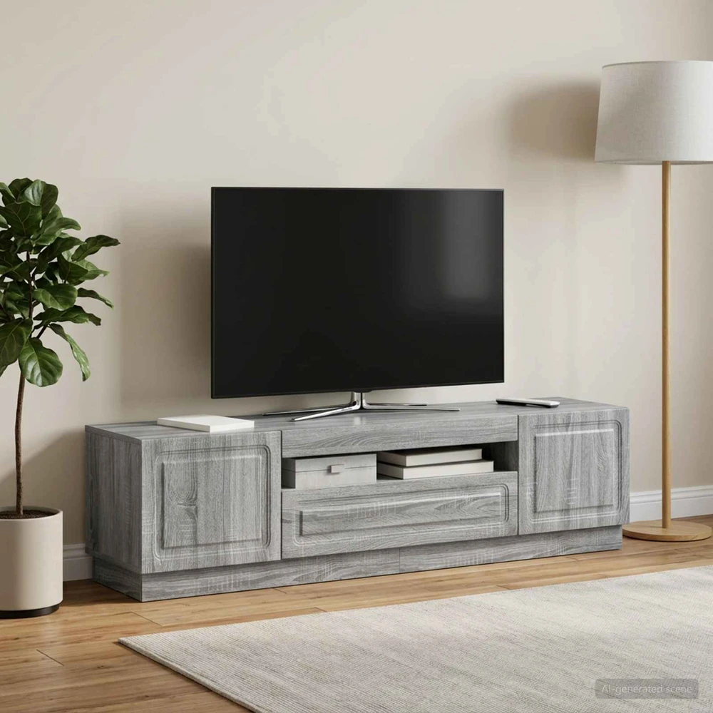 TV staliukas LED televizoriaus spintelė Pilka Sonoma Apdirbta mediena