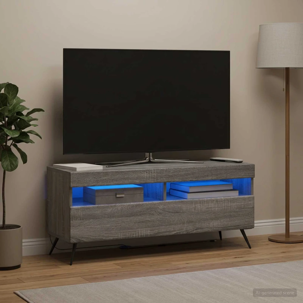 TV staliukas LED televizoriaus spintelė Pilka Sonoma Apdirbta mediena