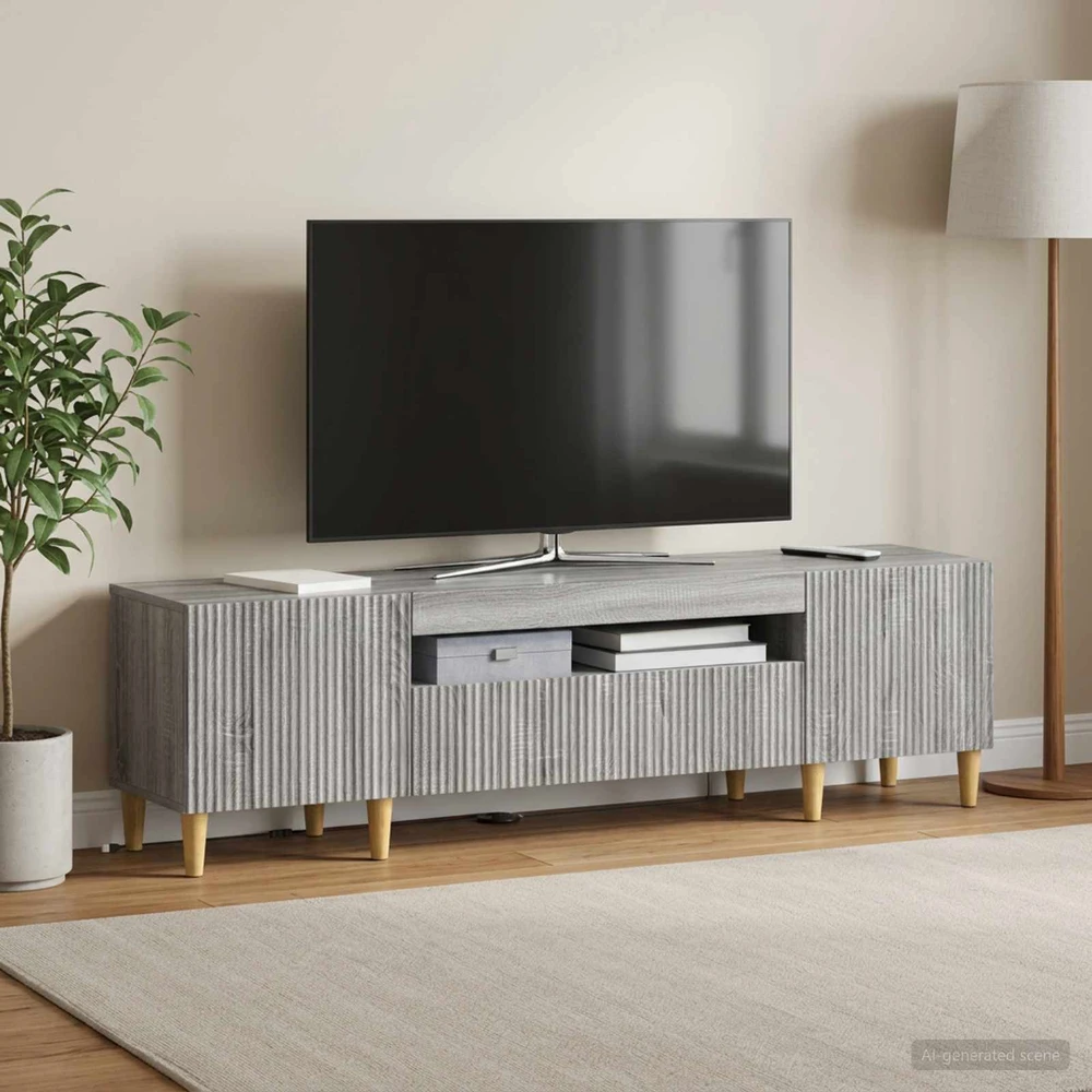 TV staliukas LED televizoriaus spintelė Pilka Sonoma Apdirbta mediena