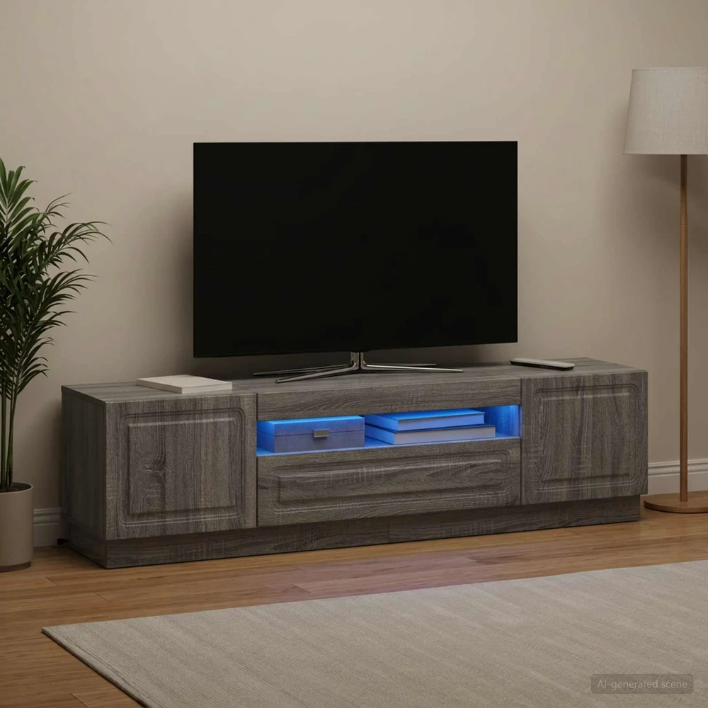 TV staliukas LED televizoriaus spintelė Pilka Sonoma Apdirbta mediena