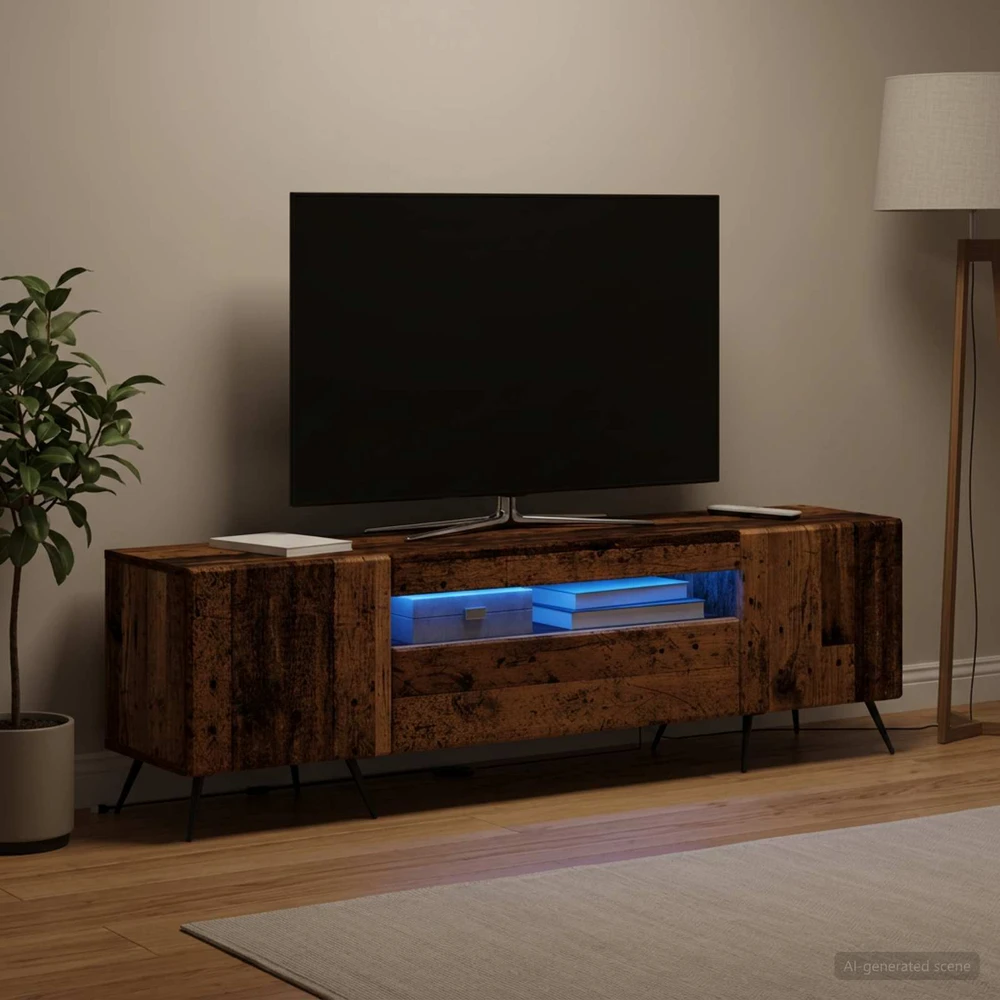 TV staliukas LED televizoriaus spintelė Sendintos medienos Apdirbta mediena