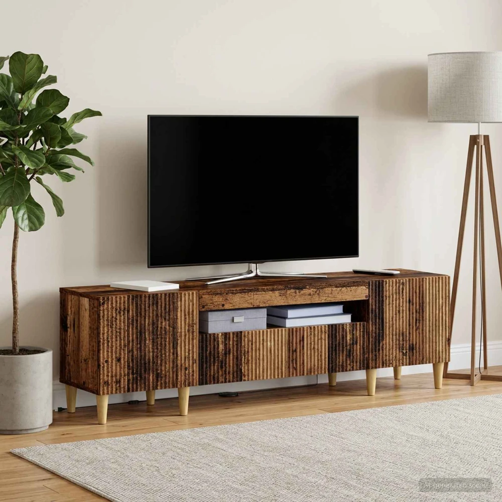 TV staliukas LED televizoriaus spintelė Sendintos medienos Apdirbta mediena