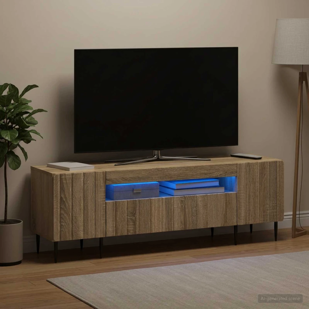 TV staliukas LED televizoriaus spintelė Sonoma ąžuolas Apdirbta mediena
