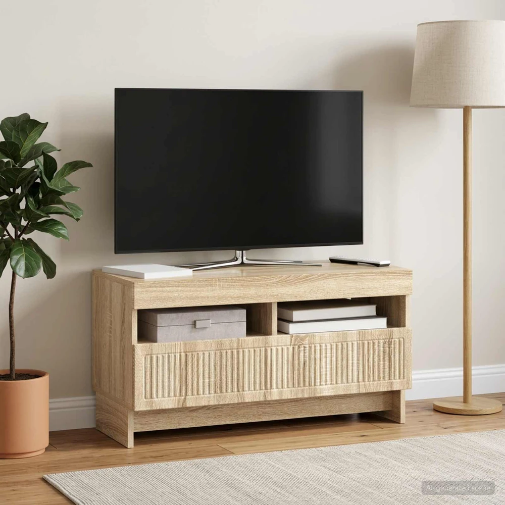 TV staliukas LED televizoriaus spintelė Sonoma ąžuolas Apdirbta mediena