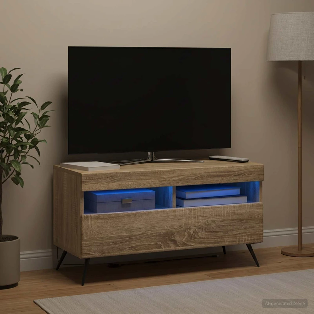 TV staliukas LED televizoriaus spintelė Sonoma ąžuolas Apdirbta mediena